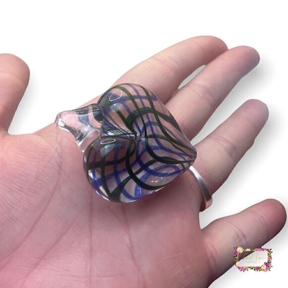 Signed Art Glass Heart Window Charm |Suncatcher, Heart Ornaments... - Picture 15 of 16